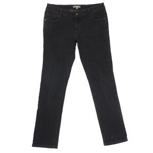 Cabi Jeans Womens 10 (34x29)‎ Black Slim Straight Mid Rise Stretch Casual Denim